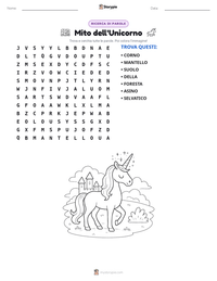 Anteprima della scheda stampabile di Mito dell'Unicorno