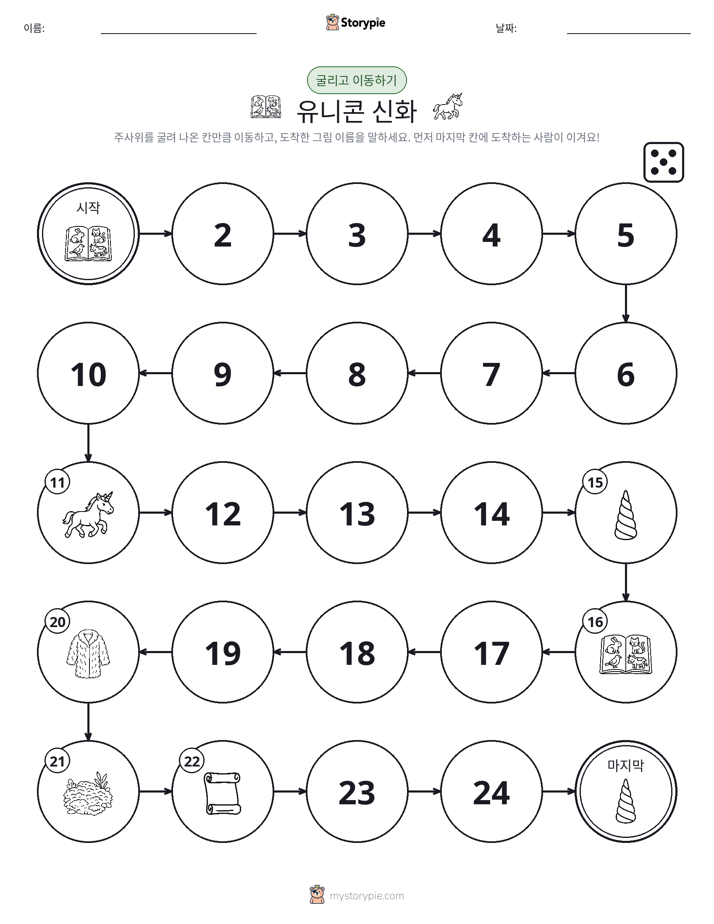 주사위 굴리고 이동하기 게임