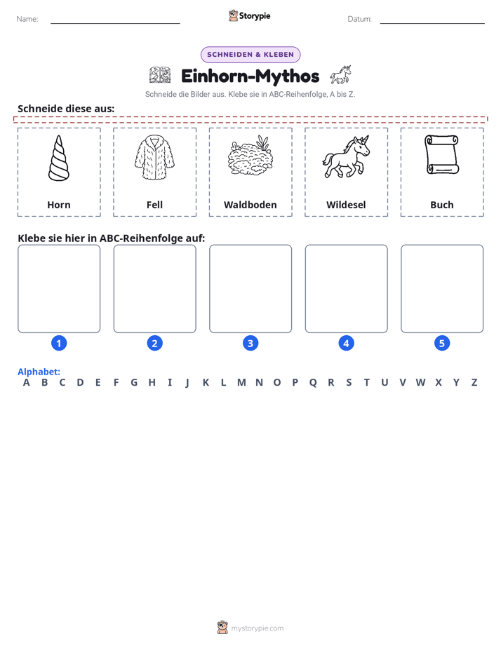Schneiden & Einfügen Alphabet