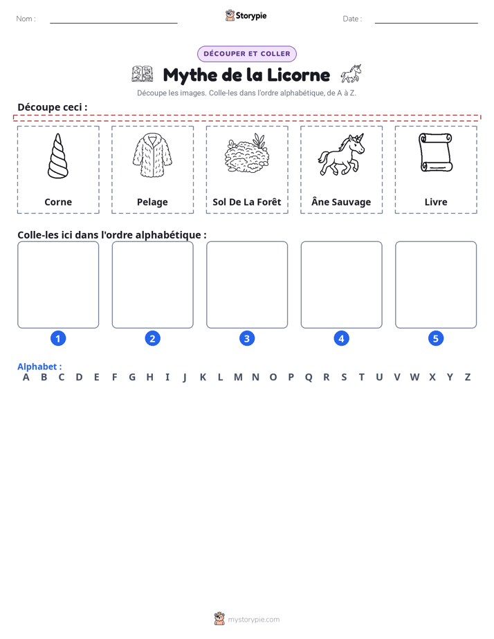Découper & Coller l'Alphabet