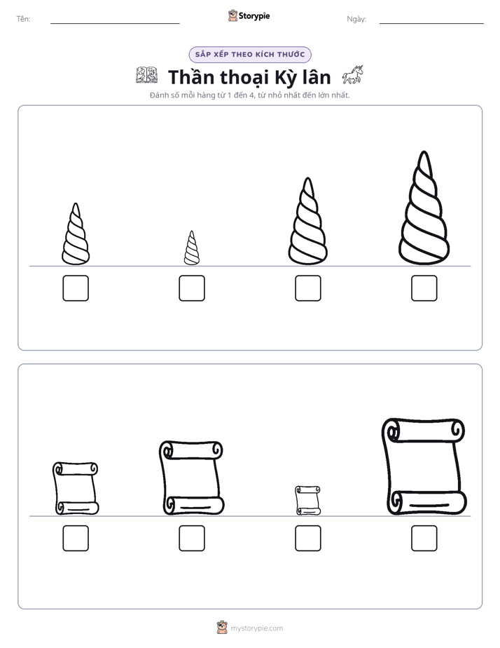 Thứ Tự Kích Thước