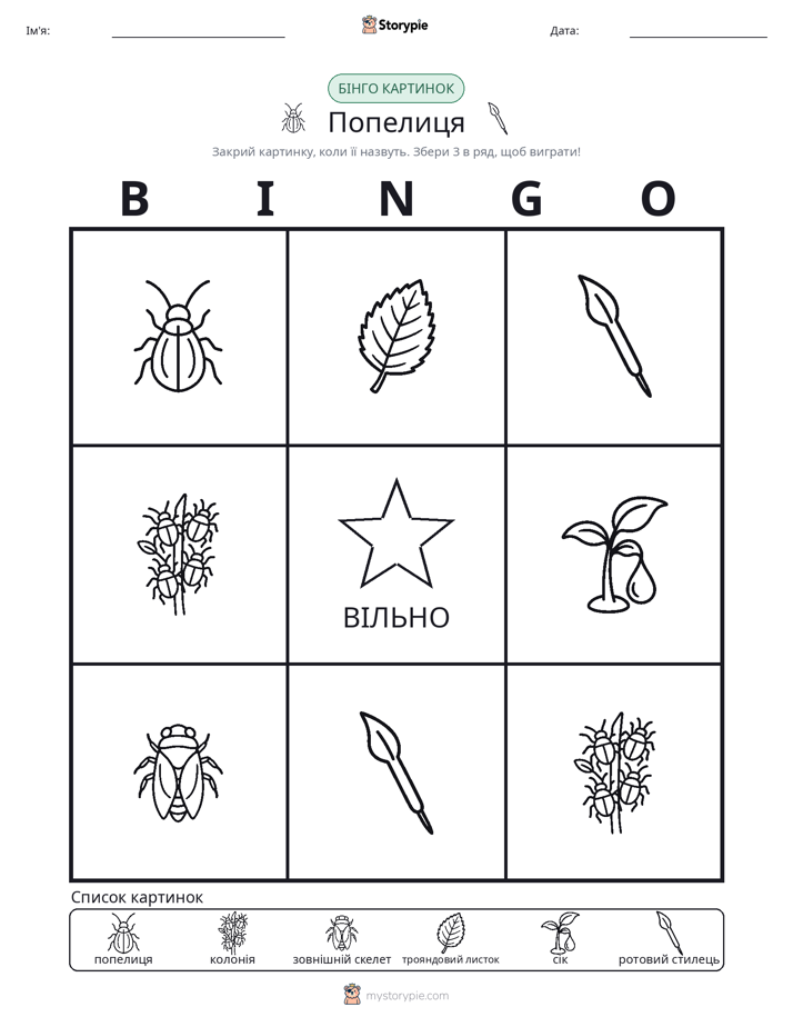 Бінго з Малюнками