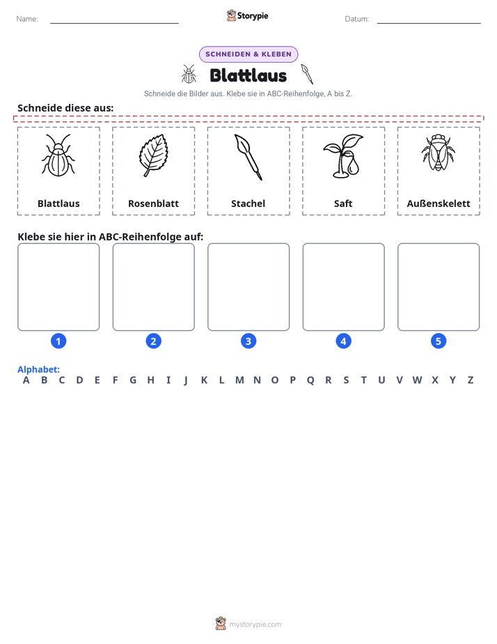 Schneiden & Einfügen Alphabet