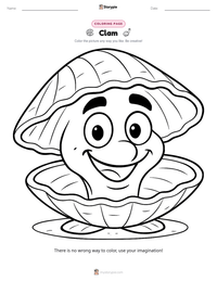 Clam printable worksheet preview