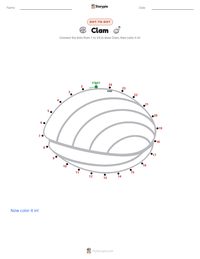 Clam printable worksheet preview
