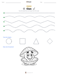 Clam printable worksheet preview