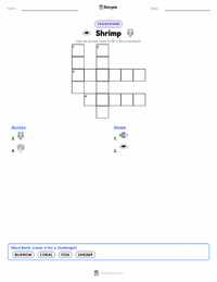 Shrimp printable worksheet preview