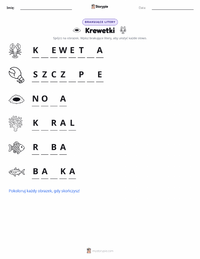 Podgląd drukowalnego arkusza ćwiczeń Krewetka pistoletowa (Krewetka trzaskająca)