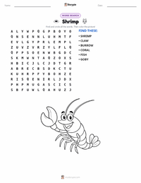Shrimp printable worksheet preview
