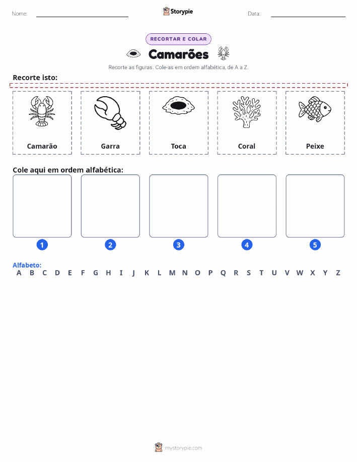 Recortar & Colar Alfabeto