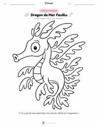 Page de coloriage Dragon de mer feuillu pour les enfants