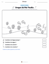 Aperçu de la feuille de travail imprimable Dragon de mer feuillu