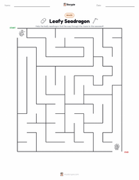 Leafy Seadragon printable worksheet preview