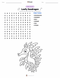 Leafy Seadragon printable worksheet preview