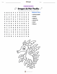 Aperçu de la feuille de travail imprimable Dragon de mer feuillu