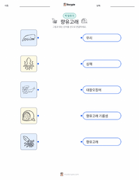 향유고래 어린이용 인쇄 가능한 워크시트