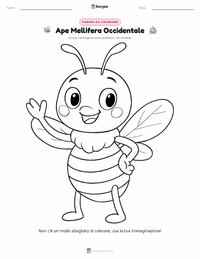 Pagina da colorare di Ape Mellifera Occidentale per bambini