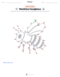 Westliche Honigbiene druckbare Arbeitsblatt Vorschau