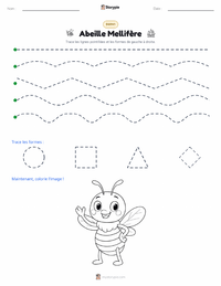 Aperçu de la feuille de travail imprimable Abeille domestique