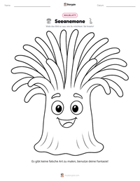 Seeanemone druckbare Arbeitsblatt Vorschau