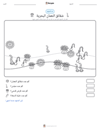 معاينة ورقة العمل القابلة للطباعة شقائق النعمان البحرية