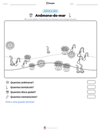 Prévia da folha de atividades imprimível Anémona-do-mar