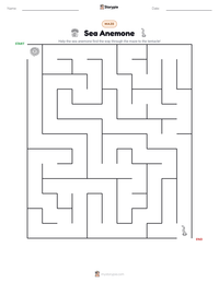 Sea Anemone printable worksheet preview