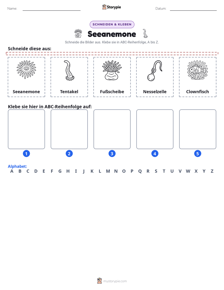 Schneiden & Einfügen Alphabet