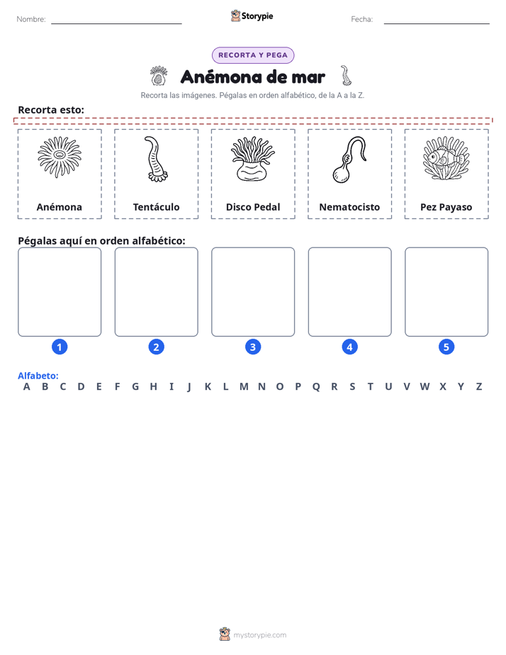 Cortar y Pegar el Alfabeto