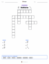 Seahorse printable worksheet preview