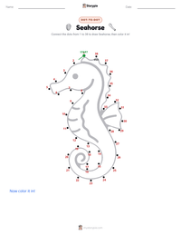 Seahorse printable worksheet preview