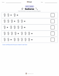 Seahorse printable worksheet preview