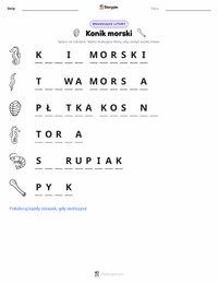 Podgląd drukowalnego arkusza ćwiczeń Pławikonik żółty