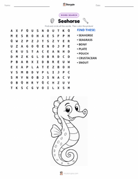 Seahorse printable worksheet preview