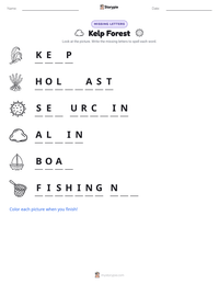 Kelp Forest printable worksheet preview