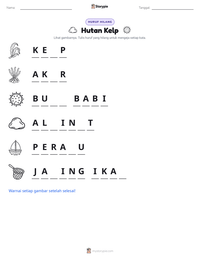 Prabaca lembar kerja cetak Hutan Kelp