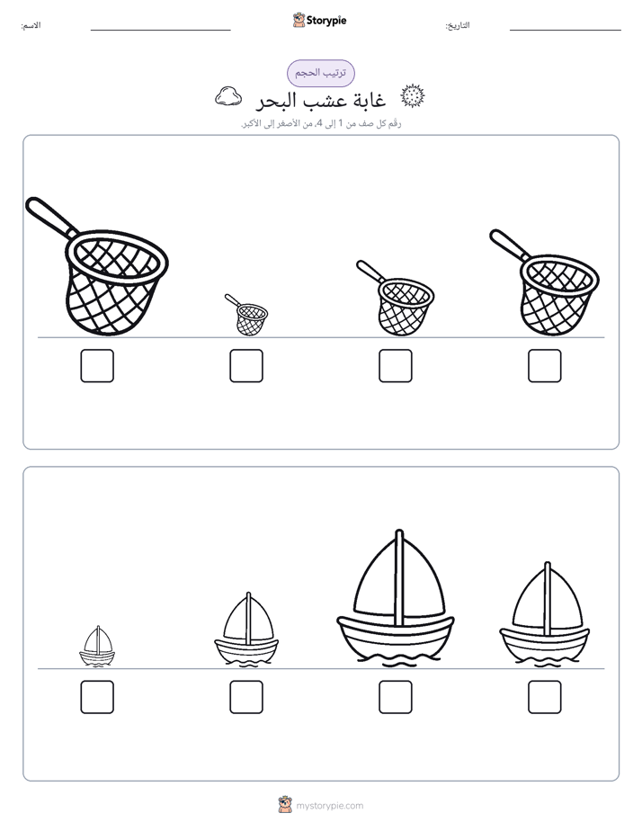 ترتيب الحجم