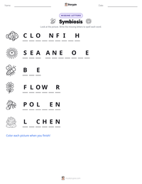 Symbiosis printable worksheet preview