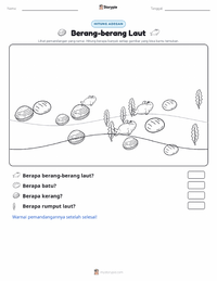 Prabaca lembar kerja cetak Berang-berang Laut