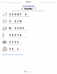 Seeotter druckbare Arbeitsblatt Vorschau