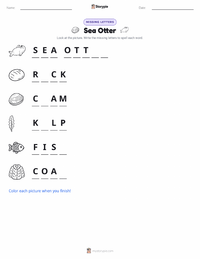 Sea Otter printable worksheet preview
