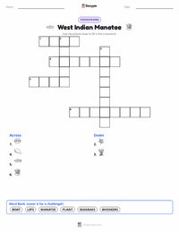 West Indian Manatee printable worksheet preview