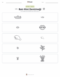 Batı Hint Denizayısı yazdırılabilir çalışma sayfası önizlemesi