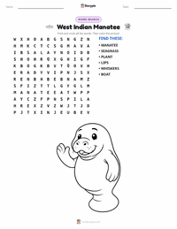 West Indian Manatee printable worksheet preview