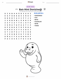 Batı Hint Denizayısı yazdırılabilir çalışma sayfası önizlemesi