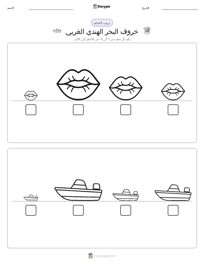 ترتيب الحجم