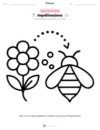 Pagina da colorare di Impollinazione per bambini