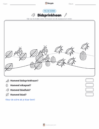 Bidsprinkhaan afdrukbare werkblad voorbeeld