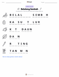 Prabaca lembar kerja cetak Belalang Sembah