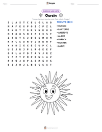 Aperçu de la feuille de travail imprimable Oursin
